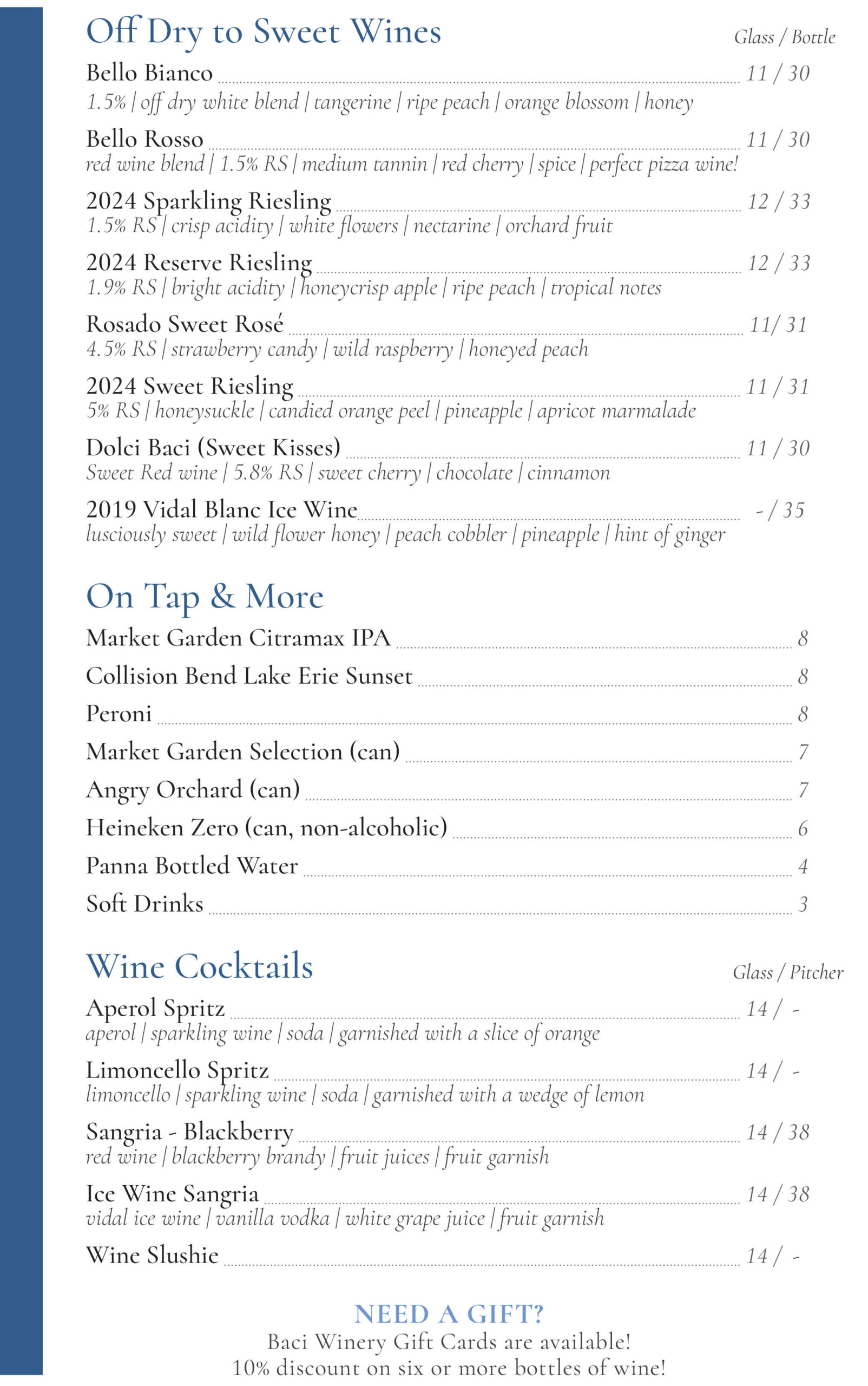 Baci Wine Menu 2